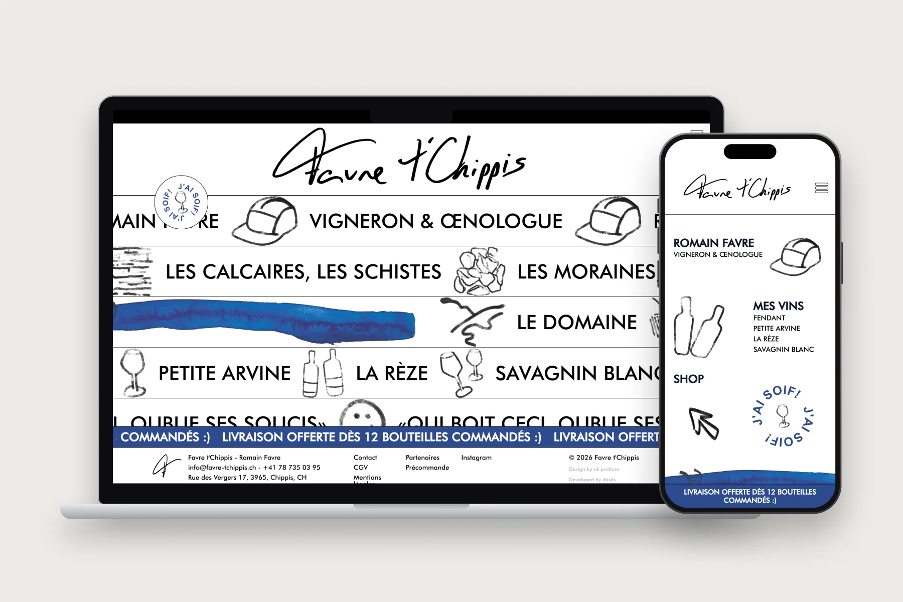 Le site Favre t’Chippis sur MacBook et iPhone